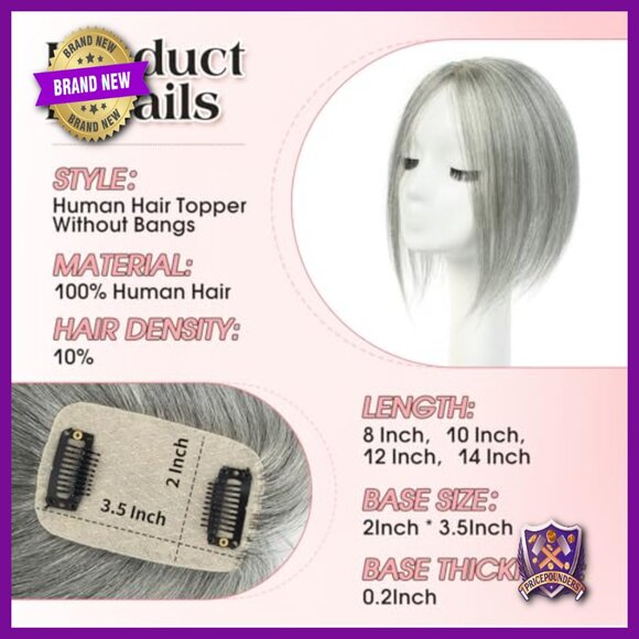 14 Inch Human Hair Topper, Clip-In for Thinning Hair, Lightweight Daily Wear main image 4